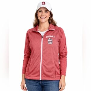 St. Louis Cardinals Majestic Thermabase Red Zip-Up Jacket Medium